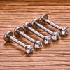 2/4PC Labret Tragus Stud Earrings 16G Surgical Stainless Steel CZ Crystal Monroe Helix Cartialge Conch Medusa Lip Body Piercing