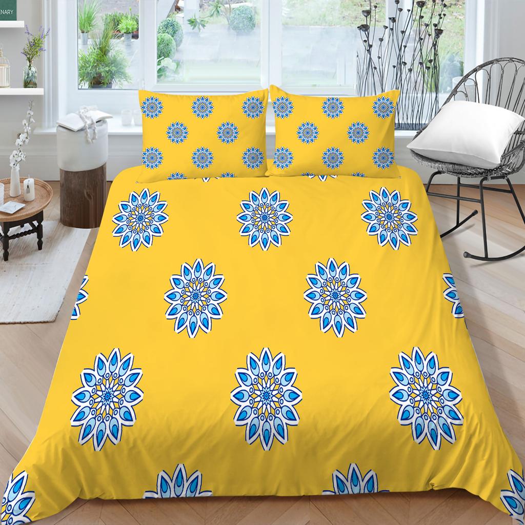 3D Bohemian Printed Bedding Single Double Bed Full Size Tropical Pattern Pillowcase and Quilt Cover Comfortable Home Decoration