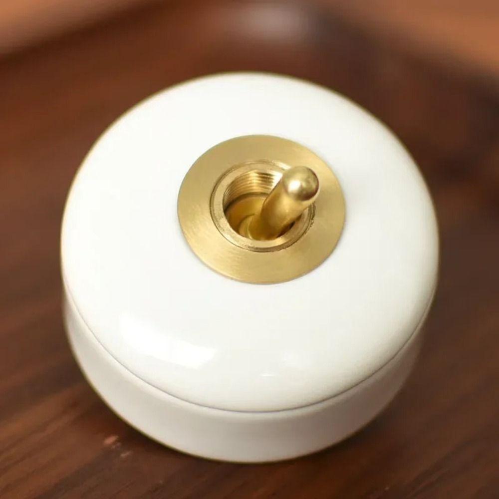 Metal Lever Toggle Light Switch Round Retro Wall Switch Vintage Toggle Switch For Home