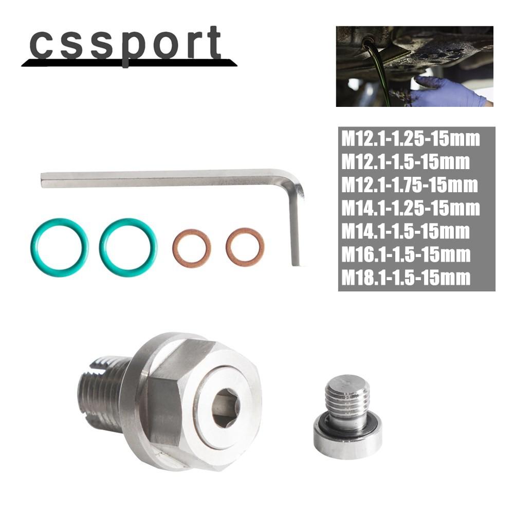 Oil Drain Plug Oversize Piggyback Stainless Steel Self Tapping Oil Pan Thread Repair Kit M12.1-1.25/1.5/1.75x 15mm M14.1 M16.1 Oil Drain Plugs 3