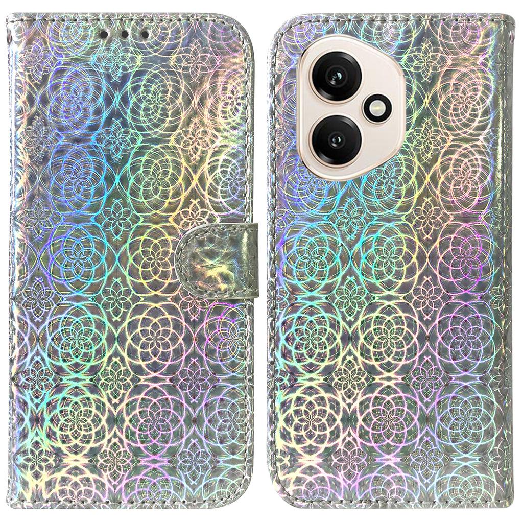 For Honor 400 5G (Global) Stand Case Dazzling Flower Leather Phone Cover with Wrist Strap