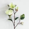 Retro Magnolia Artificial Flower Arrangement - Decorative Single Stem Bouquet for Living Room or Dining Table.