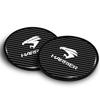 Harrier Exclusive Carbon Fiber Texture Coaster, Cup Holder Mat, Set of 2, Round, For