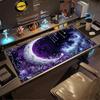 Purple Floral Crescent Moon Galaxy Large Gaming Mouse Pad Non Slip Rubber Desk Mat For Pc Laptop Office Home Gaming Setup