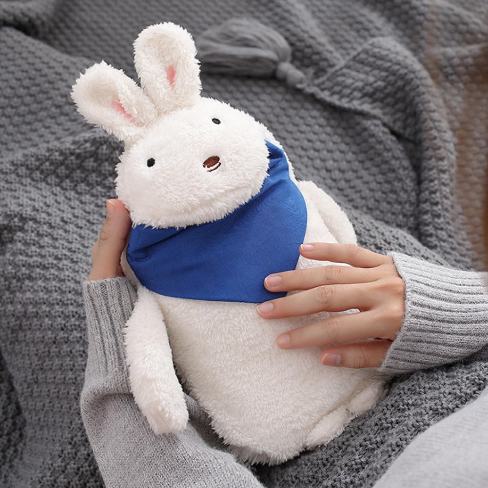 Cute Plush Puppet Hot Water Bottle Bag Warm Hand Feet Warmer Water Injection Bag for Home