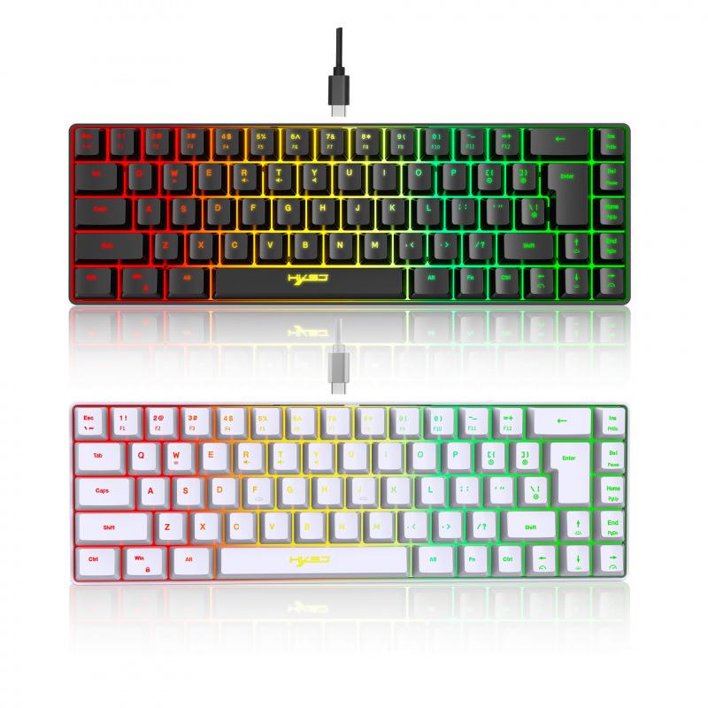 RGB Backlit 68-Key Wired Gaming Keyboard with Mechanical Feel & ABS Material