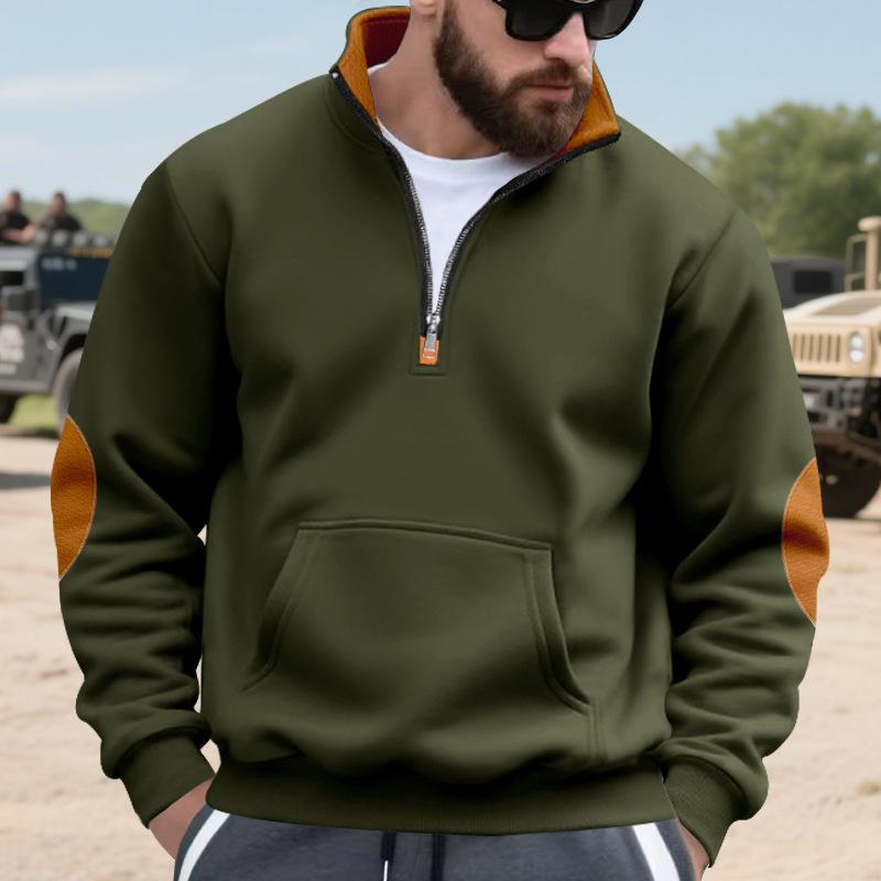 

2026 Autumn and Winter Loose Zipper Large Size Casual Stand Collar Sweatshirt XXXL зелений