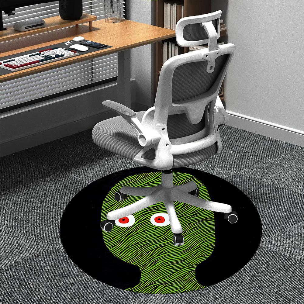 

1pc Alien Face Office Round Area Rug, Indoor Mat Suitable ForOffice, Under Office Chairs Bedroom Living Room Home Decor, Room Deco 079 80cm by 80cm