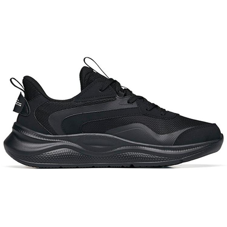 new Anta Cushioned Anti Slip Wear Resistant Breathable Lightweight Low Top Running Shoes Men's Black Mesh