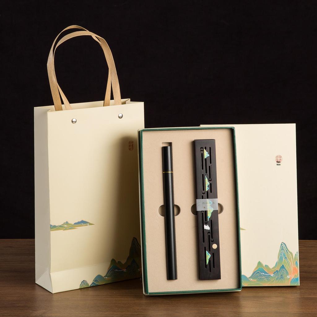 Agarwood Incense Gift Set: Incense Sticks, Rosewood Burner, and Incense Box