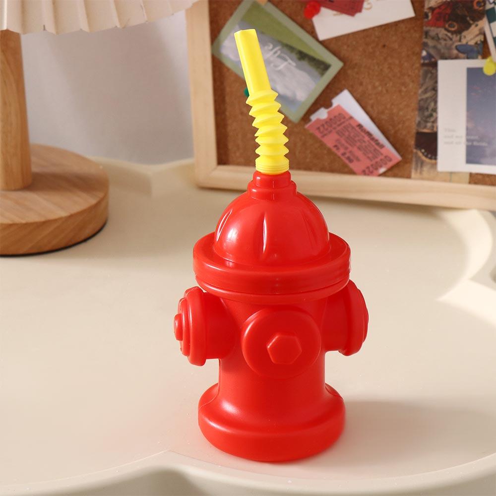 Red Fire Hydrant Water Cup Novelty Party Supplies Creative Fire Hydrant Straw Cup  Boys