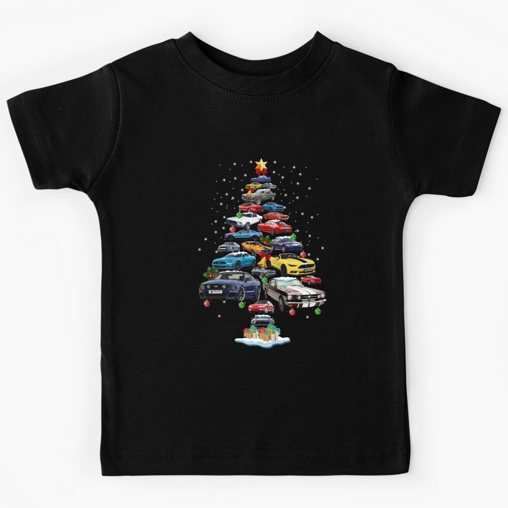 Mustang-Car-Christmas-Tree-Shirt Kids T-Shirt 110