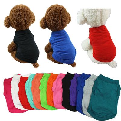 Plain Cotton Cat Dog Clothes Summer Small Medium Dogs Vest Pet T-shirt Clothing Solid Color Pet Vest