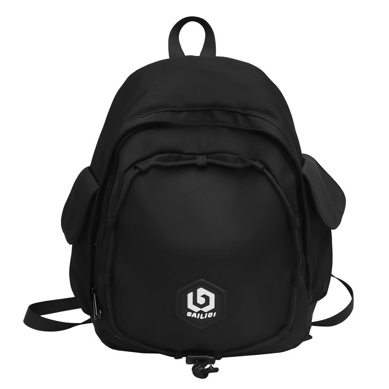 

Детская маленькая школьная сумка, женский однотонный рюкзак, милый студенческий рюкзак чёрный