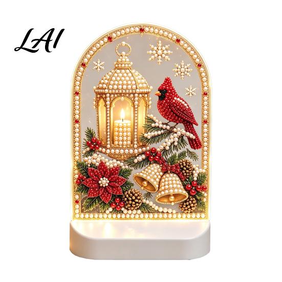 Durable Acrylic Decor Christmas Pearl Light Ornaments for Holiday Home Decor LED Decorative Unique Lamp with Soft Glow Bedroom Bookshelf And