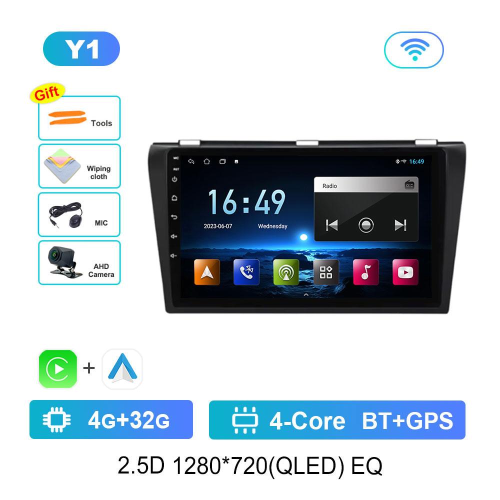 Bluetooth Android 14 GPS Navi 4G Car Video Multimedia Player for Mazda 3 2004 - 2009 DSP Stereo HD Touch Screen WiFi Head Unit