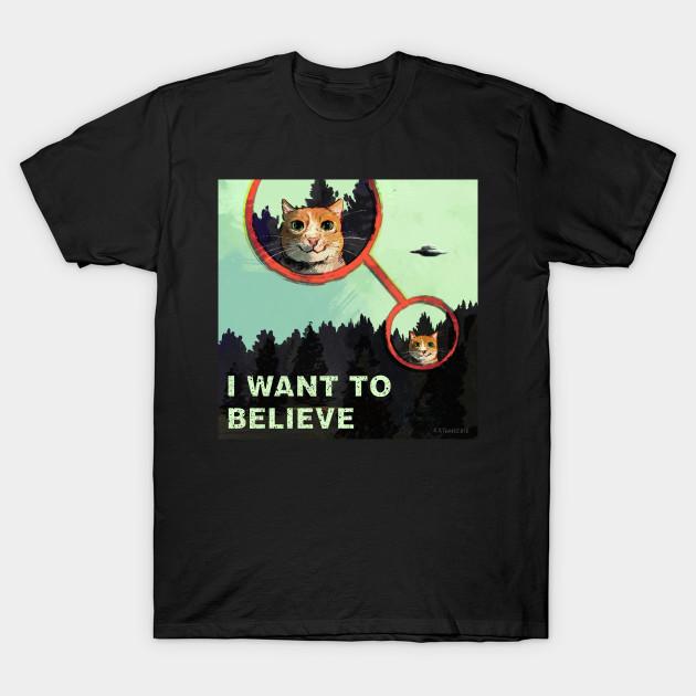 

Men Black Print T-shirt I Want 2 Believe No-Cut Transfer Paper Print Cotton Tshirt 4XL чорний
