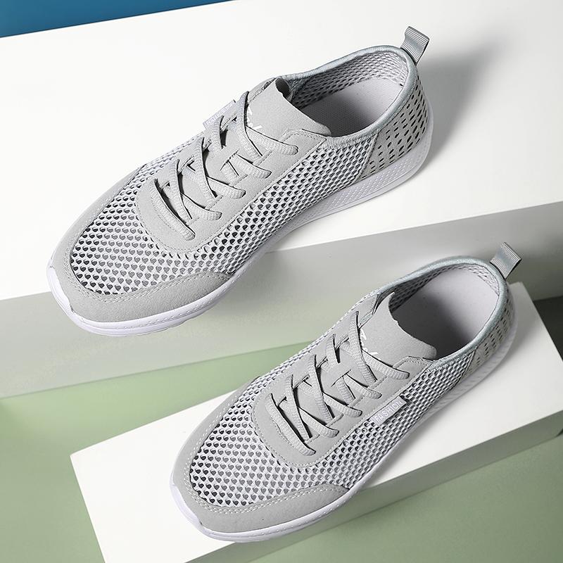 Men Platform Sneakers Summer Large Mesh Upper Breathable Sports Shoes Non-Slip Running Shoes