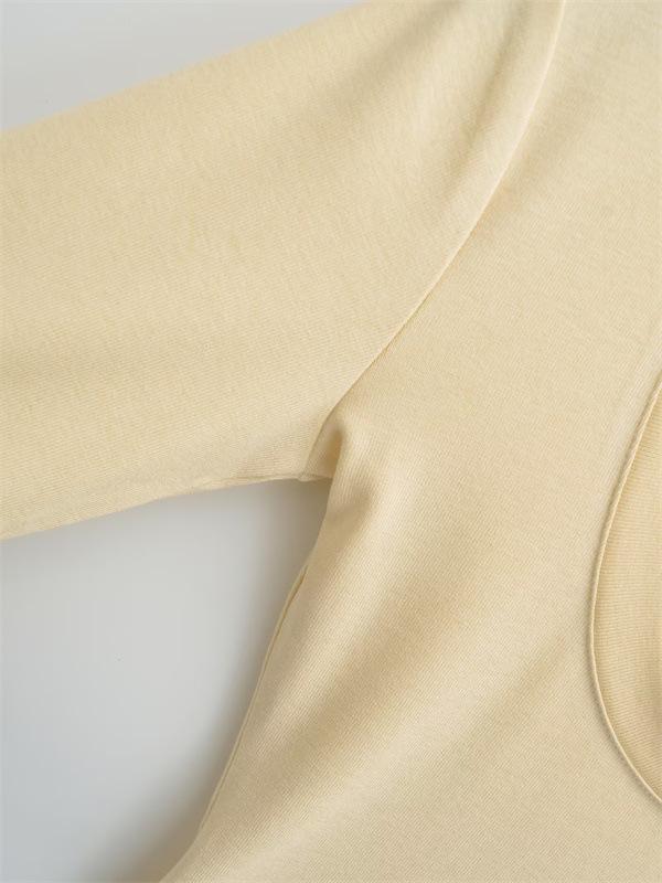 Women's Spicy Girl Deep U-Neck Sexy T-Shirt: Summer Slim-Fit, Elastic Mid-Sleeve, Pure Desire Top