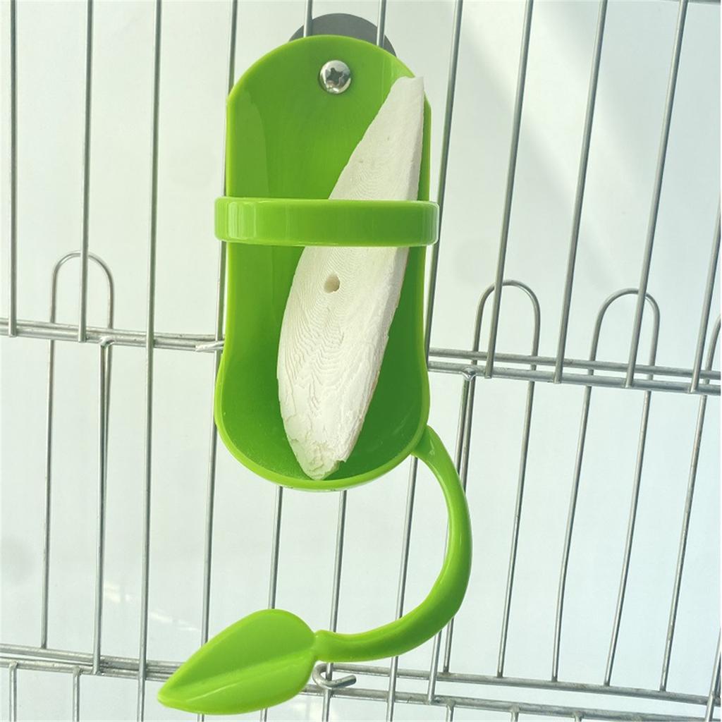 Cuttlefish Bone Holder Parrot Food Feeder Plastic Bird Perch for Budgie Conure