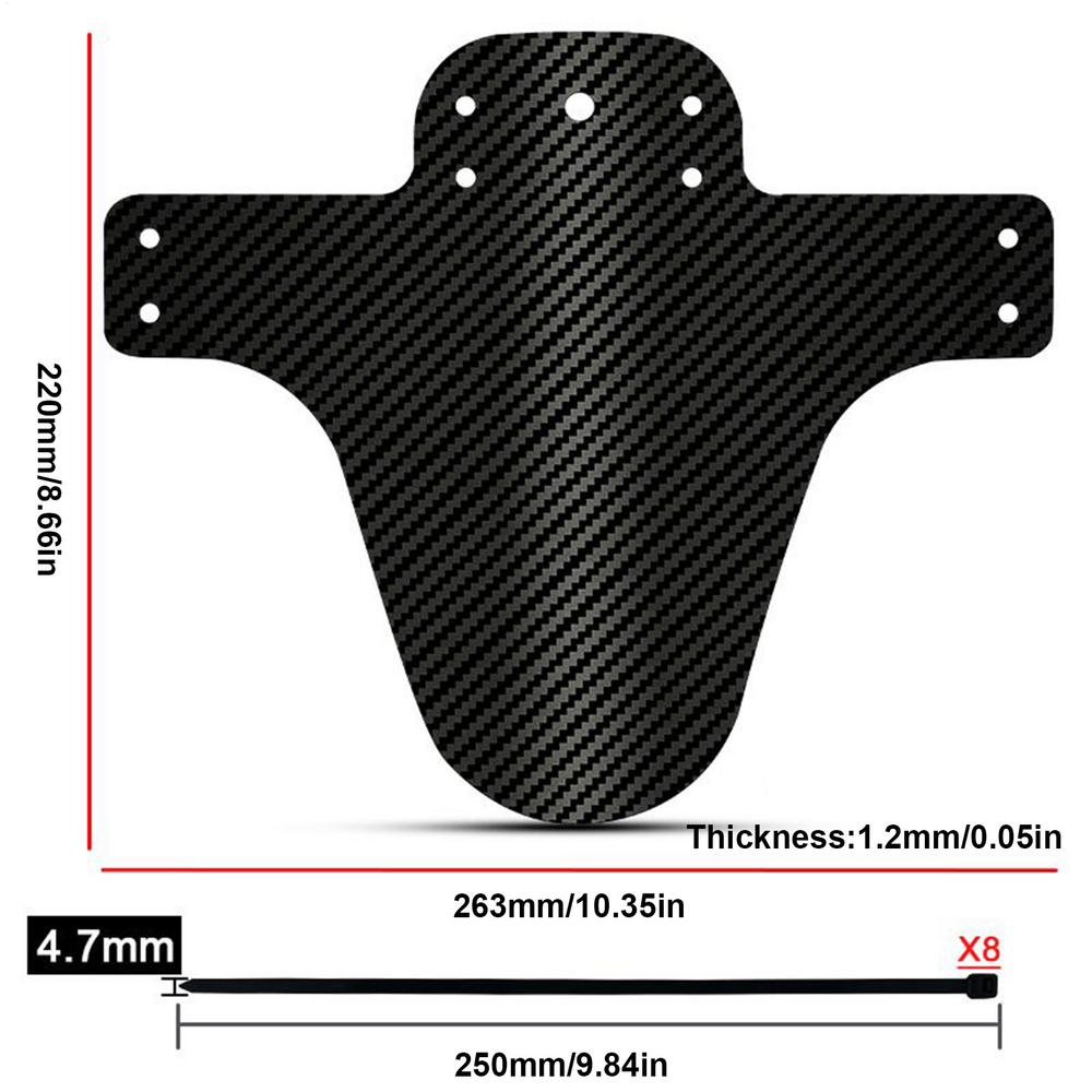 

Bicycle Mudguard Thickened Carbon Fiber Mud Protection Front And Rear Bike Splash Guard For Road Gravel Trail Outdoors Urban чорний