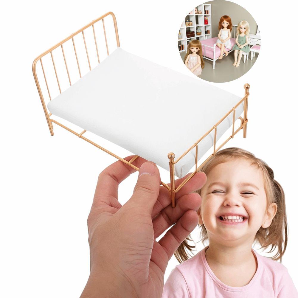 Bedroom Scene Doll Bed Furniture 1:12 Scale Mini Bed Model Dollhouse Bed  Dollhouse Accessories