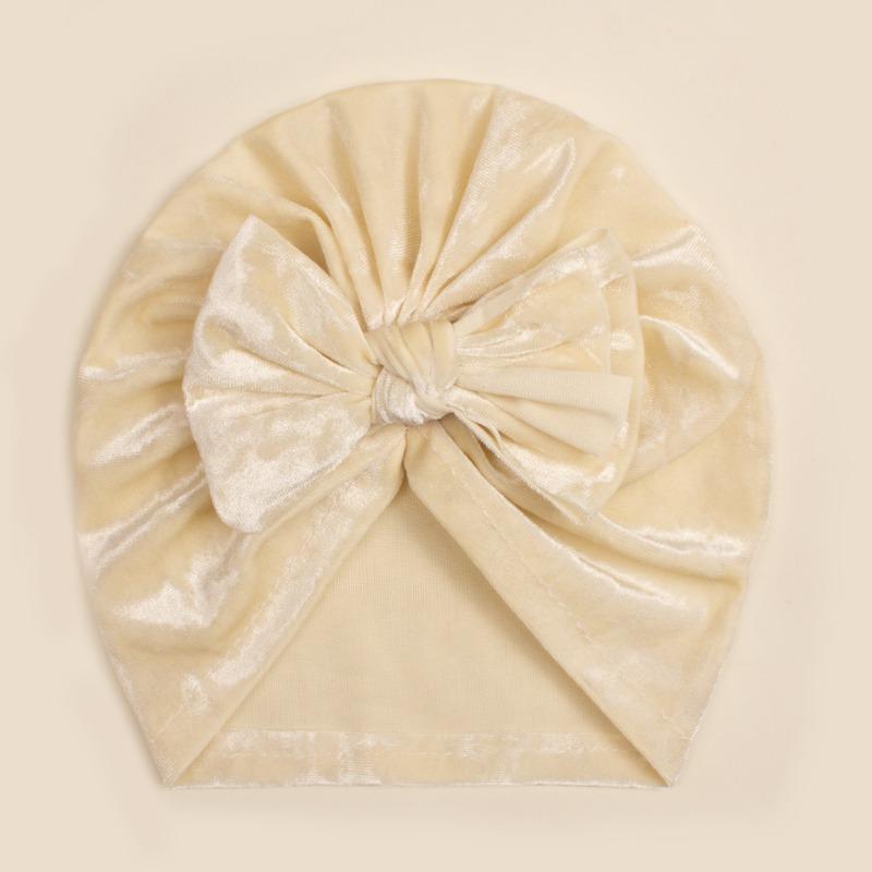 Herbst neue Baby Gold Samt Schleife Hut, Kinder warmer zarter Hut, Babyhut