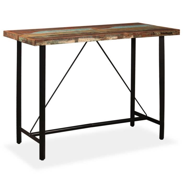 VidaXL Table de bar Bois massif de récupération 150 x 70 x 107 cm