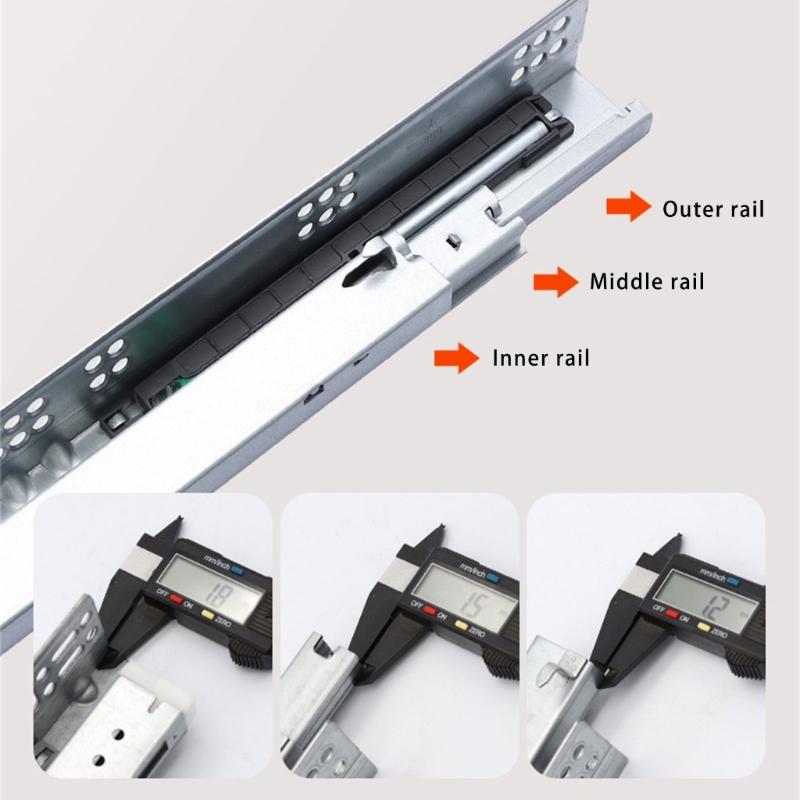 Concealed Drawer Runners Soft Close Undermount Full Extension Cabinet Rails with Locking Devices Rusts Resistant Slides