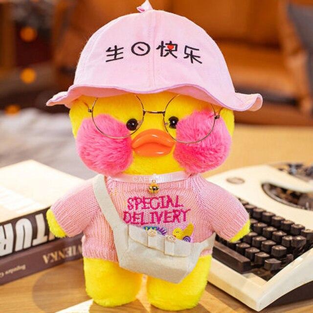 30cm Cute Plushie Lalafanfan Yellow Duck Stuffed Animals Soft Plush Toys For Girls Kids Kawaii Doll Birthday Christmas Gift 