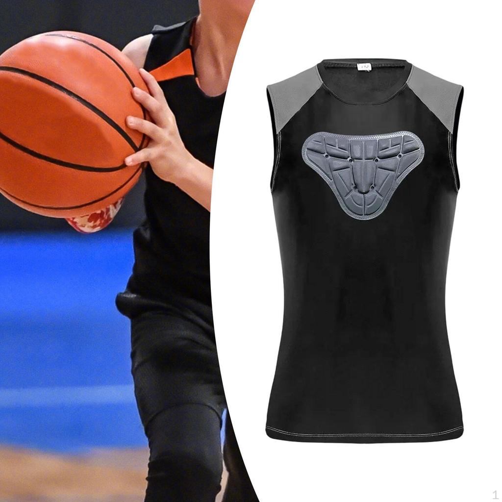 Men Padded Chest Rib Protector Vest Basketball Football Protect Gear Equipment Softball