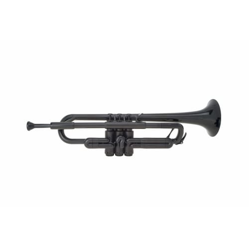 pInstruments pTrumpet Bb Plastic Wind Instrument, Made of Lightweight and Durable ABS with Bio-Coated Antibacterial Coating, Black, PTRUMPET1BLK, Incl