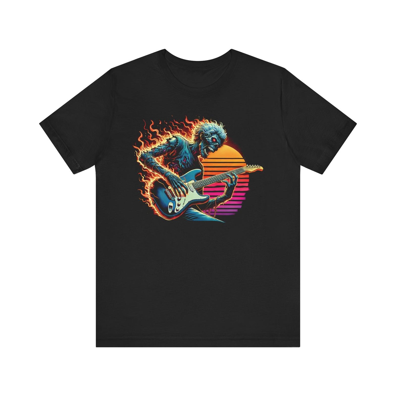 Cyberpunk Metal Zombie Shredder Electric guitar Unisex Jersey Short Sleeve Tee S разноцветный