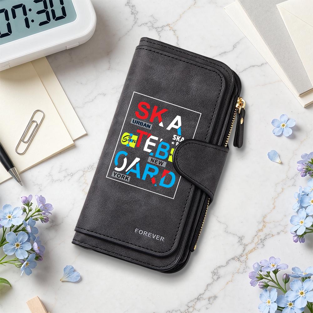 Stylish Printed Long Wallet Multi Card Slot Fashion Casual Purse