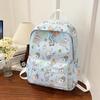 Cute Line Puppy Dog Print Backpack Large Capacity Schoolbag  Delicate Personality Trendy Student Bags Casual Travel Bags