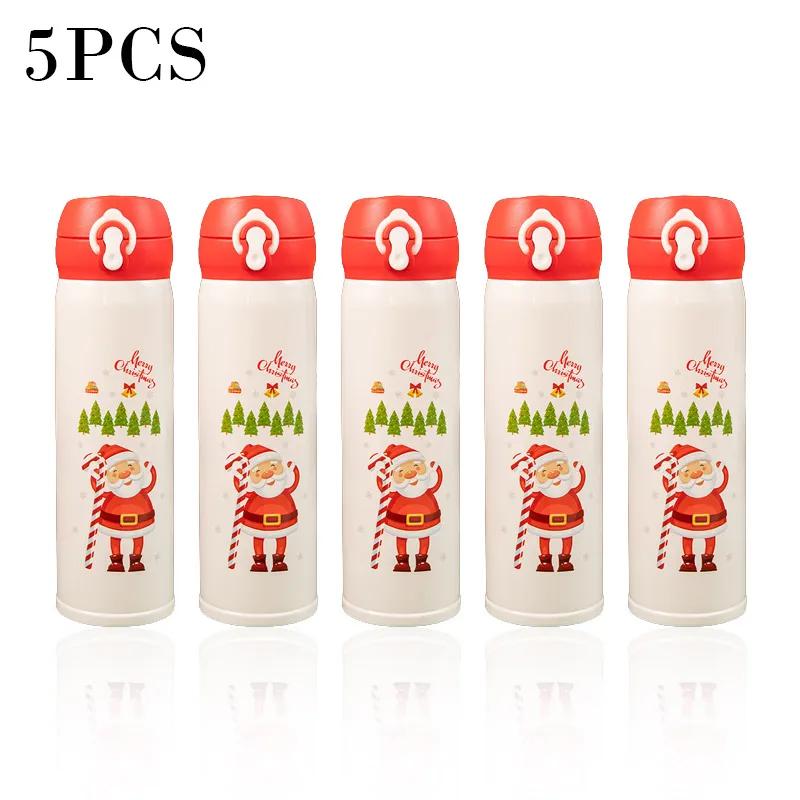 500ml Christmas Thermos Cup Stainless Steel Vacuum Water Bottle with Lid Elk Santa Thermos Cup Christmas Gift Christmas