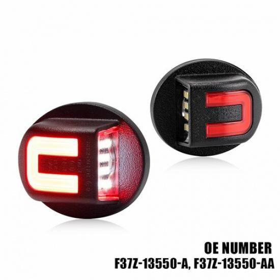 Pair License Lights Plate Set of 2 Driver & Passenger Side White&Red for Ford