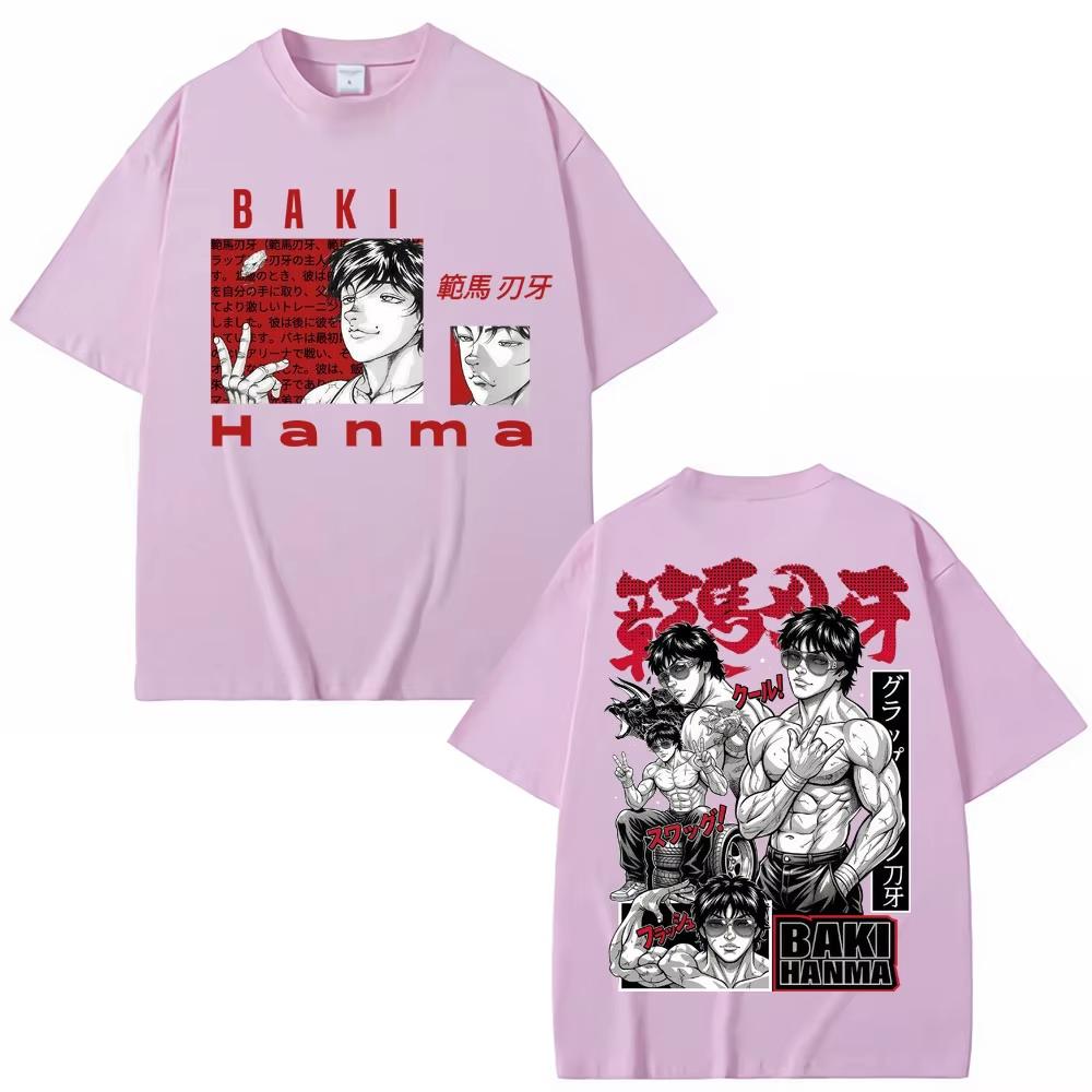Japanese Anime Baki HaUnisex Harajuku T Shirts Vintage Unisexga Y2k Fashion T Shirt Unisex Women Cotton Casual Tshirt Streetwear Male