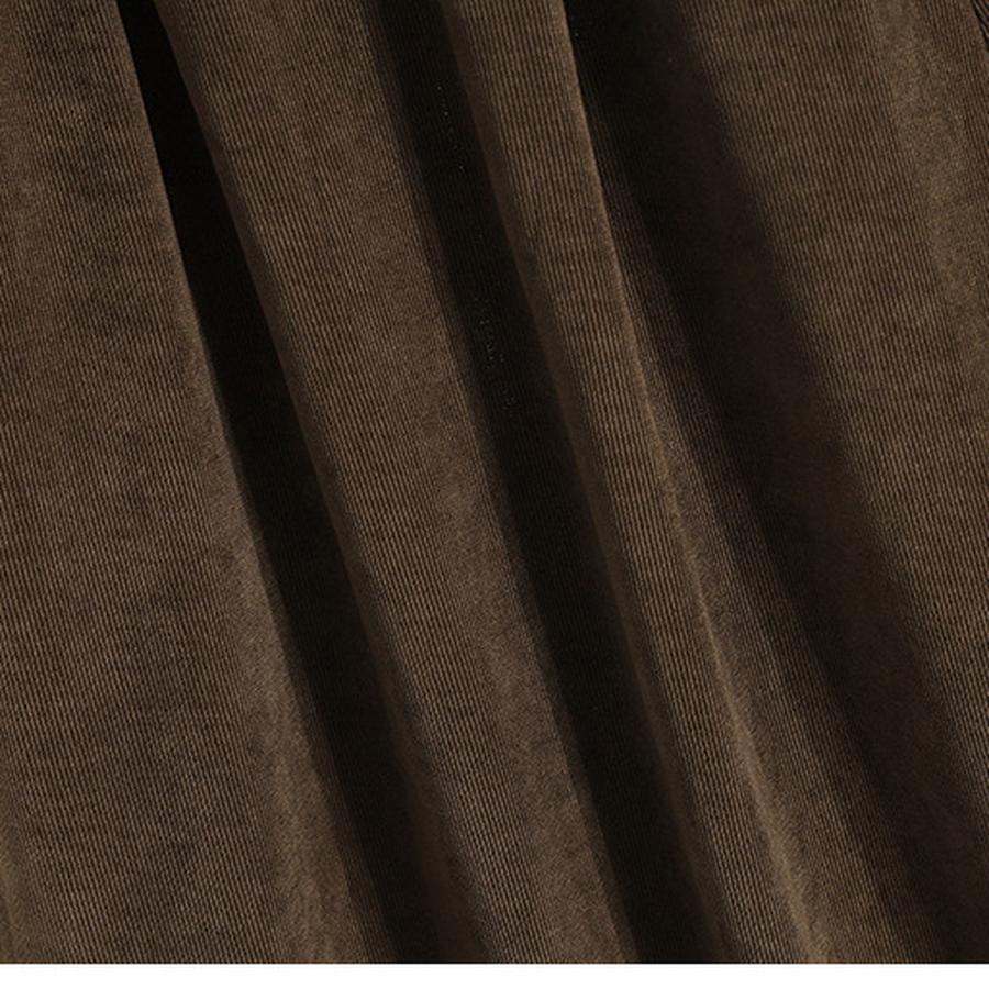 Autumn New Style Corduroy Midi A-Line Skirt for Women, High-Waisted, Slimming, Elastic Waist, Pleated Dress