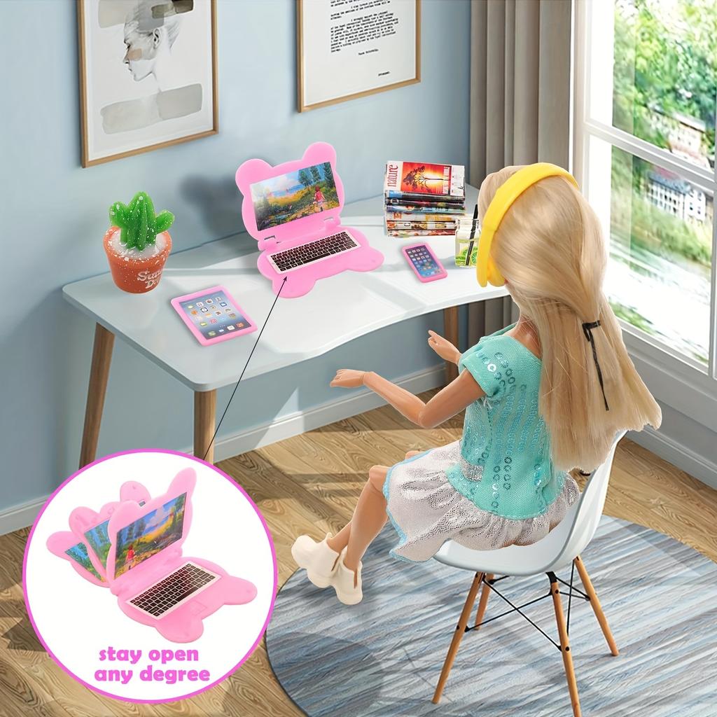 3pcs/Set Dollhouse Mini Item Doll Accessories Cute Kawaii Computer IPad Phone Set Miniature Funny Lifelike Toys