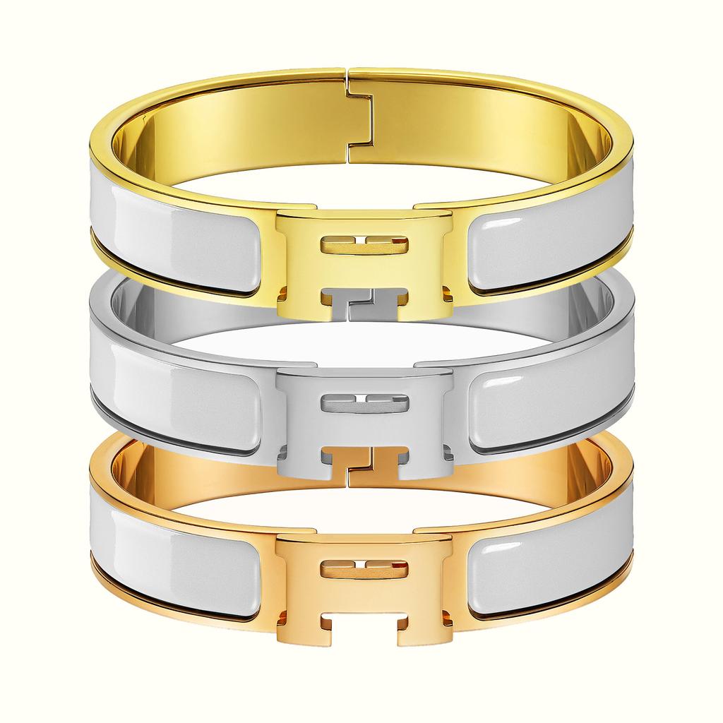 Bracelet classique 2025 avec lettre H, bracelet en émail multicolore, argent 925