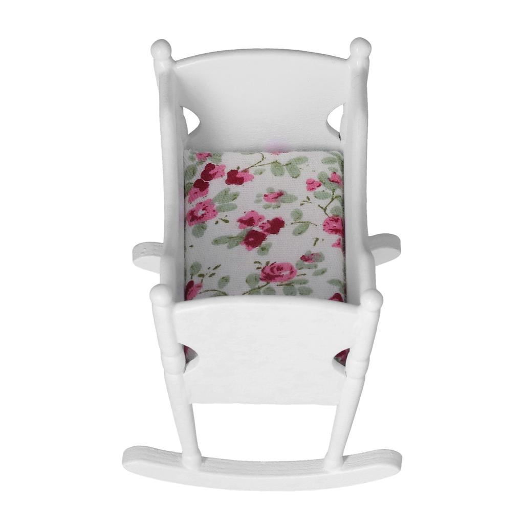 1:12 Holz Puppenhaus Babybett Weiß Säuglingswiege DIY Möbel Handwerkszubehör