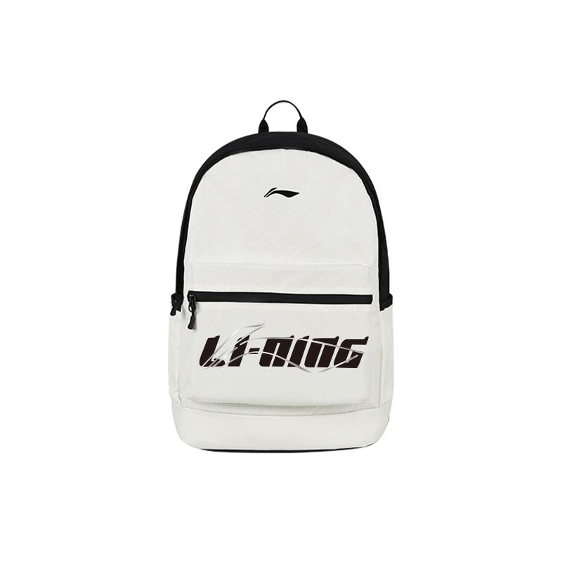 Li Ning Polyester Backpack Unisex Beige Black YBSU167-6A18