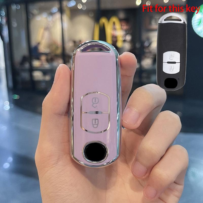 2 3 4 knapper Ny TPU bilnøkkelveske for Mazda 2 3 6 Atenza Axela Demio CX-5 CX5 CX-3 CX7 CX-9 CX30 2016 2017 2018 2019 Nøkkeldeksel