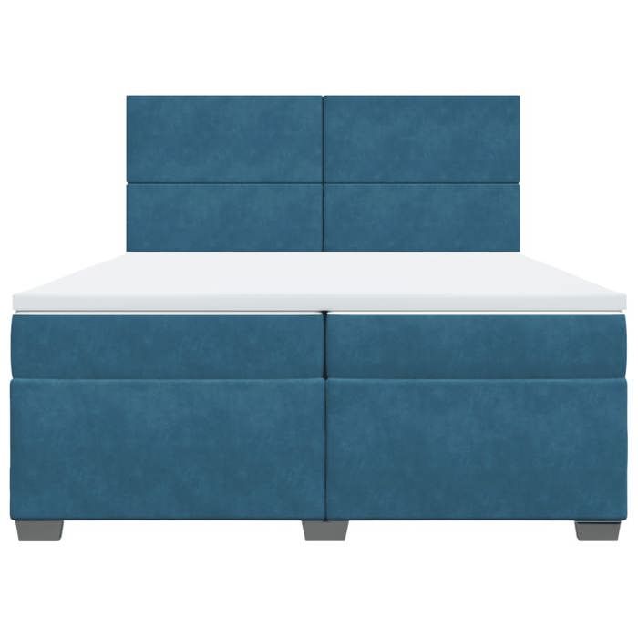 Maison Exclusive - Sommier à lattes de lit et matelas Bleu 200x200 cm velours