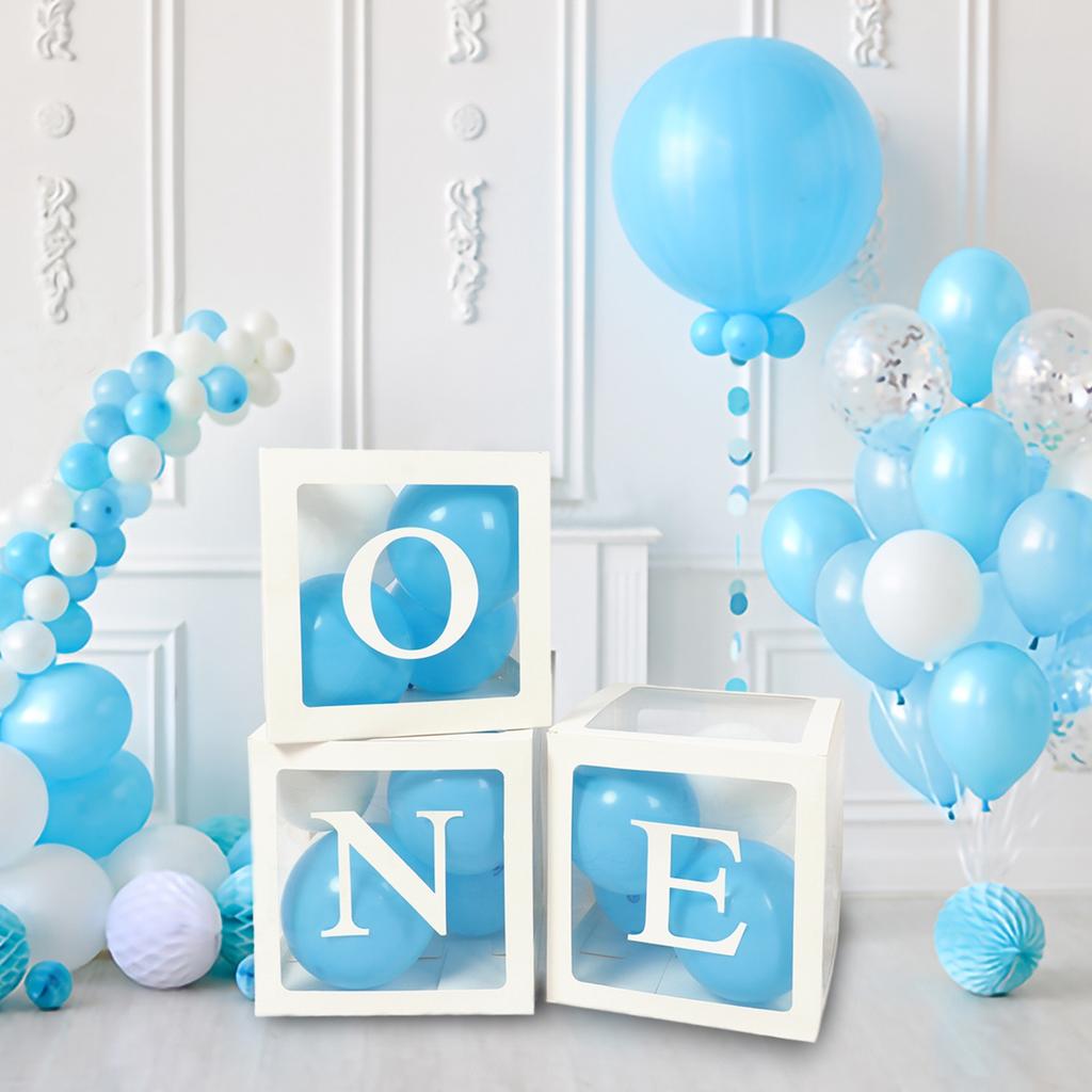 25cm ONE Letter Balloon Box 1 One Year Old Birthday Decor 1st Birthday Party Decoration Kids Boy Girl Baby Shower Balloon Box