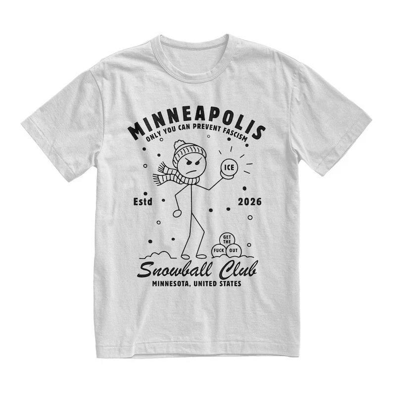 Minneapolis Snowball Club T-Shirt Ice Out Abolish Ice T shirt Tee XXXXL