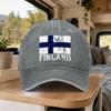 Finland Flag Distressed Washed Baseball Cap Unisex Casual Outdoor Hat for Daily Wear