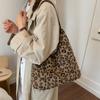 New Leopard Print Furry Top Handle  Bag Comfortable and Versatile Texture Shoulder Bag Women Large Capacity Simple Storage Bags