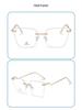 High-End Gold Rimless Glasses for Women: No Makeup Look, Creative Decoration, Internet Style